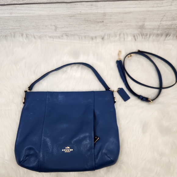 Coach Blue Pebble Leather Isabelle East West Hobo Shoulder / Crossbody Bag - Picture 6 of 16